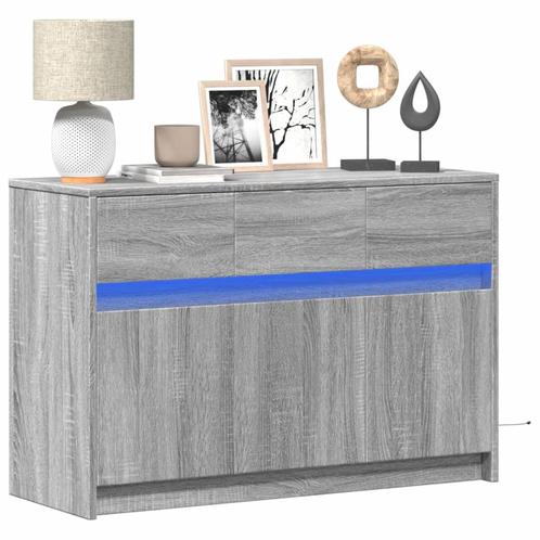 vidaXL Tv-meubel met LED 91x34x61 cm bewerkt hout grijs, Huis en Inrichting, Kasten |Televisiemeubels, Nieuw, Verzenden