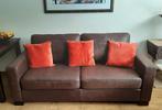 Leren 2.5-zits bank - bruin leer, Antiek en Kunst, Ophalen of Verzenden
