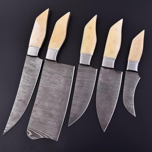 Keukenmes - Chefs knife - Handgemaakt gevouwen staal,, Antiek en Kunst, Antiek | Keukengerei