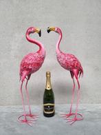 Beeldje, A pair of Flamingos - 62 cm - metal