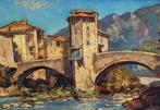 Charles Bisschops (1894-1975) - Pont Neuf Sospel, France, Antiek en Kunst