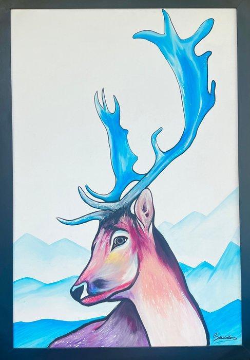Semidan ARTSI - CIERVO ROSA DE INVIERNO - XL, Antiek en Kunst, Kunst | Schilderijen | Modern