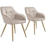 tectake Eetkamerstoel Marilyn, fluweellook, gecapitonneerd -, Huis en Inrichting, Stoelen, Verzenden, Nieuw