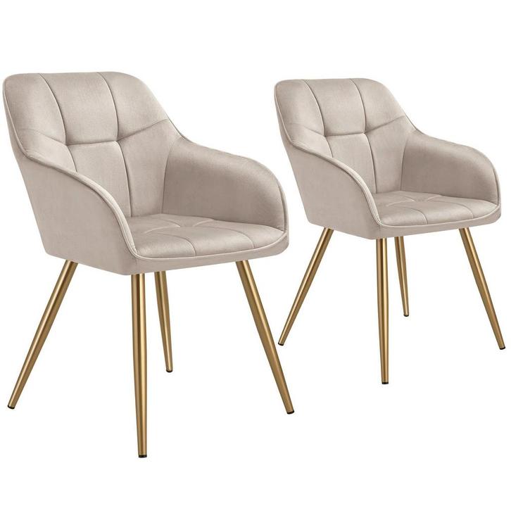 tectake Eetkamerstoel Marilyn, fluweellook, gecapitonneerd -, Huis en Inrichting, Stoelen, Verzenden