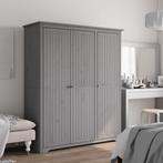 vidaXL Garde-robe BODO gris 146x53,5x173 cm bois massif, Verzenden, Neuf