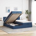 vidaXL Ottoman bed met matrassen 200x200cm stof blauw, Huis en Inrichting, Slaapkamer | Bedden, Verzenden, Nieuw