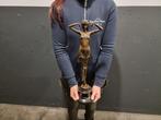 Beeld, Large Bronze Scarab Dancer - 49 cm - Brons, Marmer -