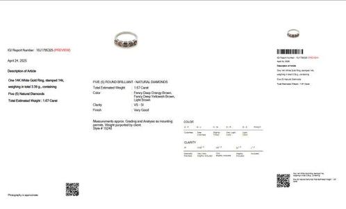 Zonder Minimumprijs - Ring - 14 karaat Witgoud - 1.67ct. tw., Handtassen en Accessoires, Ringen