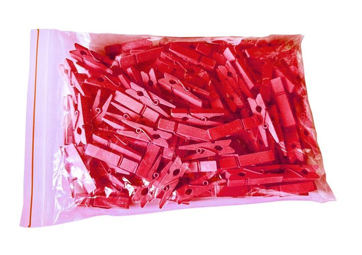 Set van 100 kleine wasknijpers van hout (35 mm, rood), Bricolage & Construction, Outillage | Autres Machines, Envoi