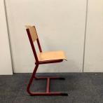 Schoolstoel met sledeframe, zithoogte 45 cm, hout - rood