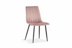 Stoel Willis Velours Roze - Poten Zwart, Huis en Inrichting, Stoelen, Nieuw, Modern, Stof, Ophalen of Verzenden