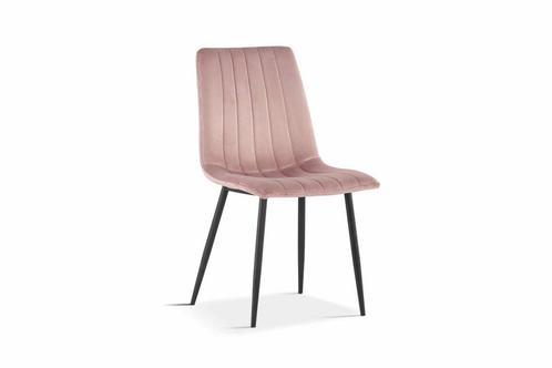 Stoel Willis Velours Roze - Poten Zwart, Maison & Meubles, Chaises, Enlèvement ou Envoi