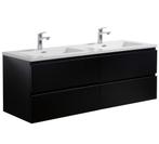 Badkamermeubel Set Angela 140cm Mat Zwart Badmeubel, Huis en Inrichting, Badkamer | Badkamermeubels, Verzenden, Nieuw