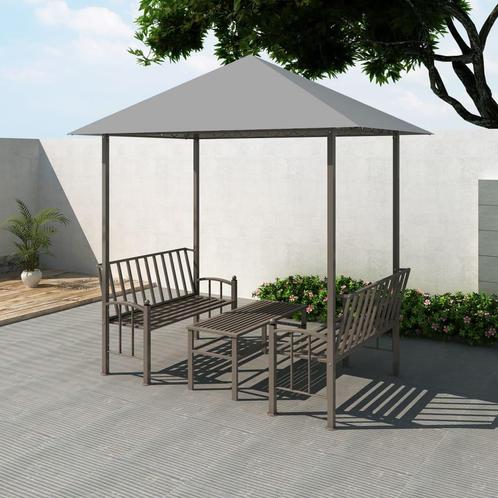 vidaXL Tuinpaviljoen met tafel en bankjes 2,5x1,5x2,4 m, Tuin en Terras, Partytenten, Nieuw, Verzenden