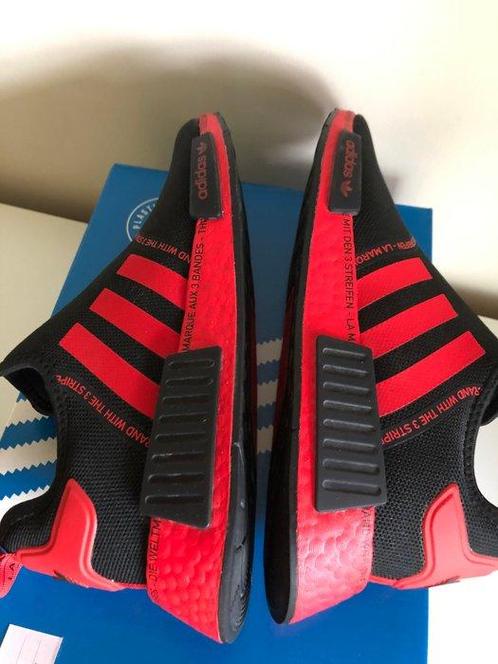 Adidas - NMD_R1 Black Vivid Red Personalisiert / Custom -, Kleding | Heren, Schoenen