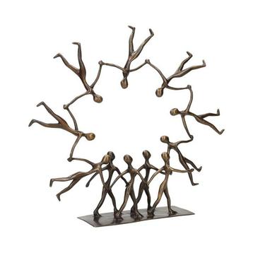 Beeldje, People in a cirkle - 40 cm - Brons