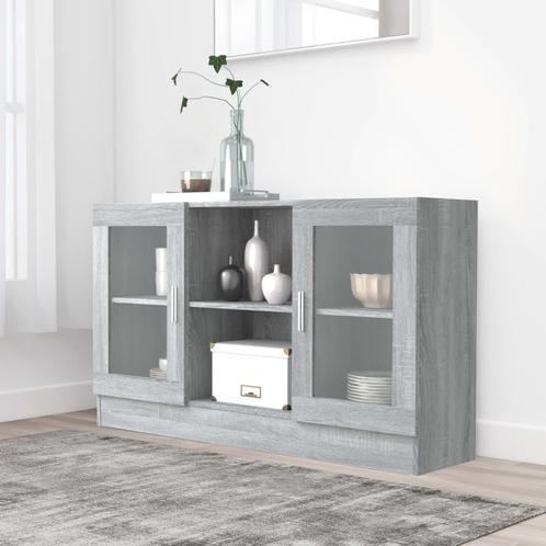 vidaXL Armoire à vitrine Sonoma gris 120x30,5x70 cm Bois, Maison & Meubles, Armoires | Dressoirs, Neuf, Envoi