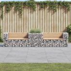 vidaXL Tuinbank met schanskorf massief grenenhout, Verzenden, Nieuw