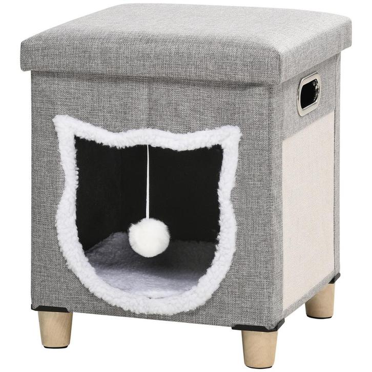 Kattenhuis - Knusse Grot - Anti-slip - Grijs, Dieren en Toebehoren, Katten-accessoires, Nieuw, Ophalen of Verzenden