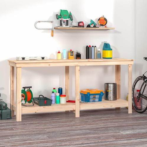vidaXL Werkbank 180x50x80 cm massief grenenhout, Doe-het-zelf en Bouw, Werkbanken, Nieuw, Verzenden