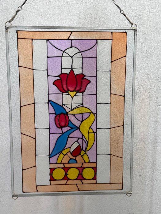 Glas-in-loodraam - 1970-1980 - Glas-in-lood hanger, Antiek en Kunst, Curiosa en Brocante