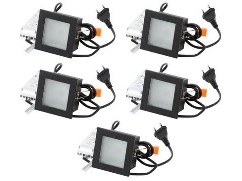 Veiling - 5x Base On led inbouwspot met trafo 90x90mm zwart, Huis en Inrichting, Lampen | Spots, Nieuw