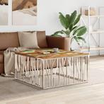 vidaXL Salontafel roestvrij staal en massief gerecycled hout, Huis en Inrichting, Verzenden, Nieuw
