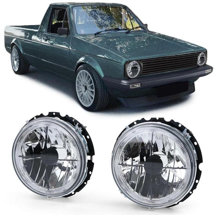 Koplampen Met Angel Eyes VW Caddy 1 CS093, Auto-onderdelen, Verlichting, Nieuw, Volkswagen