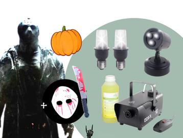 Halloweenset Friday 13th Rookmachine, Blacklight En Bliksem