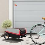 vidaXL Fietstrailer 30 kg ijzer zwart en rood, Fietsen en Brommers, Verzenden, Nieuw