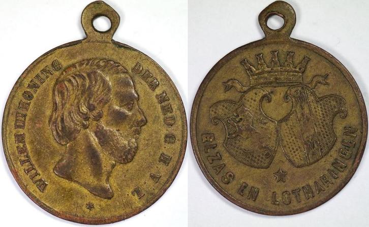 Fransch-duitsche Oorlog Elzas en Lotharingen Scare onedel, Postzegels en Munten, Penningen en Medailles, Verzenden