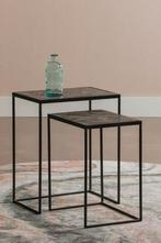 Salontafel Mangohout S Carlin Set Van 2 36x36, Huis en Inrichting, Tafels | Salontafels, Minder dan 50 cm, Verzenden, Nieuw, Minder dan 50 cm