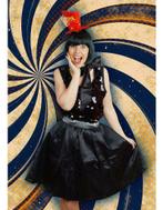 Zwart satijnen retro rokje met bijpassend sjaaltje, Ophalen of Verzenden