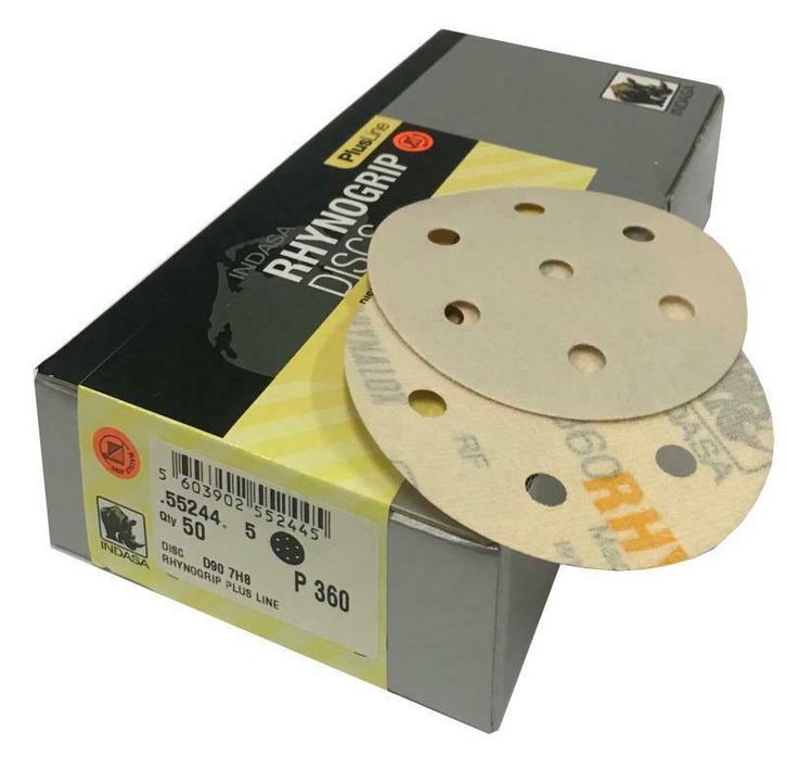 Indasa Plus Line schuurpapier schijven 90mm met 7 gaten past, Doe-het-zelf en Bouw, Verf, Beits en Lak, Nieuw, Verzenden