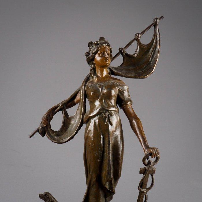 Sculpture - 44 cm - Zamak bois, Antiek en Kunst, Curiosa en Brocante