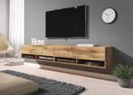 TV-Meubel Asino - Eiken - 200 cm, Huis en Inrichting, Kasten |Televisiemeubels, Overige materialen, Verzenden, 150 tot 200 cm