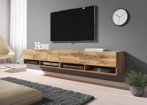 TV-Meubel Asino - Eiken - 200 cm, Huis en Inrichting, Kasten |Televisiemeubels, 25 tot 50 cm, Nieuw, Overige materialen, Minder dan 100 cm