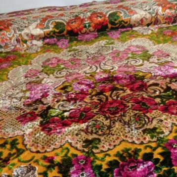 Bedsprei - 250 cm - 260 cm - Vintage veranderlijk fluweel