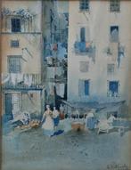 Salvatore Petruolo (1857-1946) - Scena di vita a Napoli