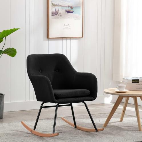 vidaXL Schommelstoel stof zwart, Huis en Inrichting, Stoelen, Nieuw, Verzenden