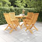 vidaXL Salon de jardin 5 pcs Bois de teck massif, Verzenden, Salons de jardin