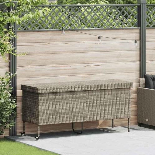 vidaXL Tuinbox met wielen 160x55x75 cm poly rattan, Tuin en Terras, Bergingen en Tuinkasten, Nieuw, Verzenden