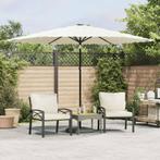 vidaXL Parasol met stalen paal 288x288x225 cm wit, Tuin en Terras, Verzenden, Nieuw