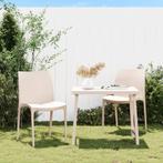 vidaXL Tuinstoelen 2 st 50x46x80 cm polypropeen crèmekleurig, Tuin en Terras, Tuinstoelen, Verzenden, Nieuw