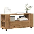 vidaXL Tv-meubel met wielen 102x34,5x43 cm hout artisanaal, Huis en Inrichting, Kasten |Televisiemeubels, Verzenden, Nieuw