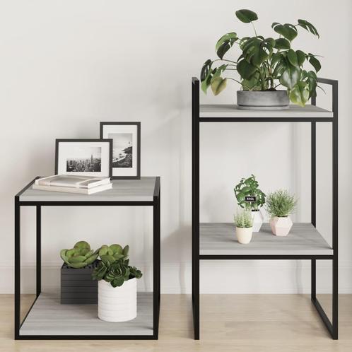 vidaXL Wandschappen 4 st 40x40x1,5 cm bewerkt hout grijs, Huis en Inrichting, Woonaccessoires | Wandplanken en Boekenplanken, Nieuw