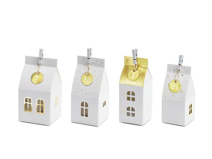 Adventkalender Huisjes Wit, Hobby en Vrije tijd, Feestartikelen, Nieuw, Verzenden