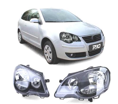 PHARES POUR VOLKSWAGEN VW POLO 9N3 05-09 FOND NOIR, Autos : Pièces & Accessoires, Éclairage, Envoi