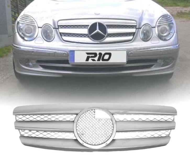 Calandre Type Amg Pour Mercedes E W211 02-06 Argent Chromé, Autos : Pièces & Accessoires, Carrosserie & Tôlerie, Envoi