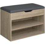 tectake Schoenenkast Jasmina met zitkussen 60x30x43,5cm - Li, Verzenden, Nieuw